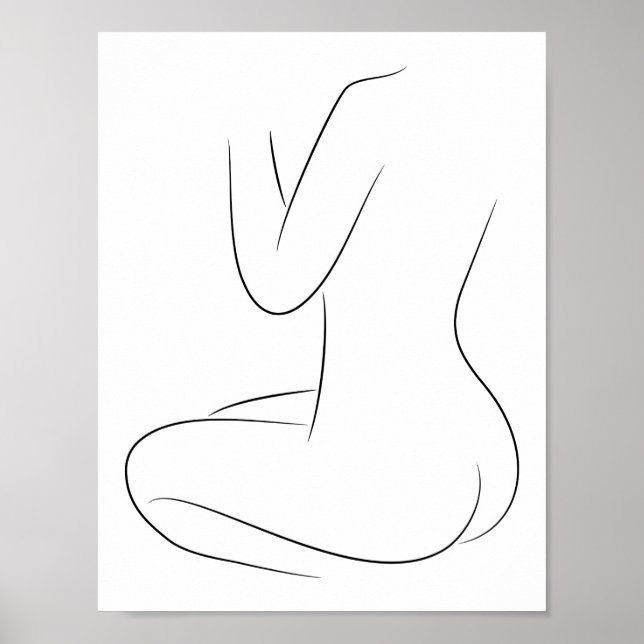 Minimalistisch Line Art Frauenkörper Moderne Illus Poster (Vorne)
