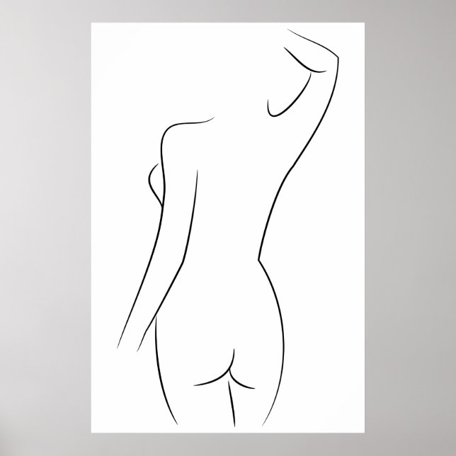 Minimalistisch Line Art Frauenkörper Moderne Illus Poster (Vorne)