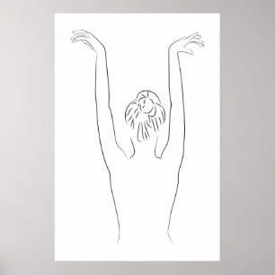 Minimalistisch Line Art Frauenkörper Moderne Illus Poster