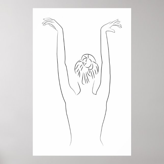 Minimalistisch Line Art Frauenkörper Moderne Illus Poster (Vorne)