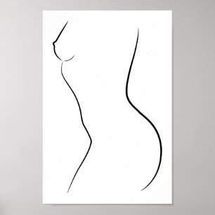 Minimalistisch Line Art Frauenkörper Moderne Illus Poster