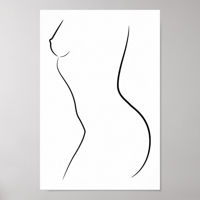 Minimalistisch Line Art Frauenkörper Moderne Illus Poster (Vorne)