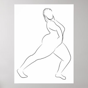 Minimalistisch Line Art Frauenkörper Moderne Illus Poster