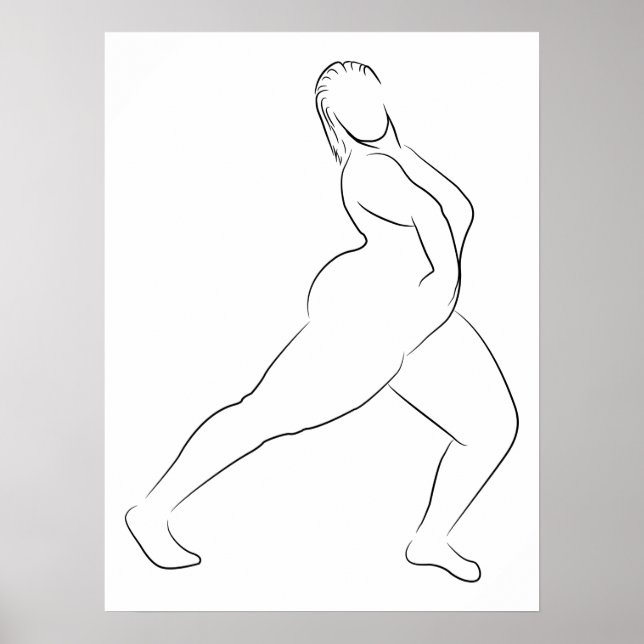 Minimalistisch Line Art Frauenkörper Moderne Illus Poster (Vorne)