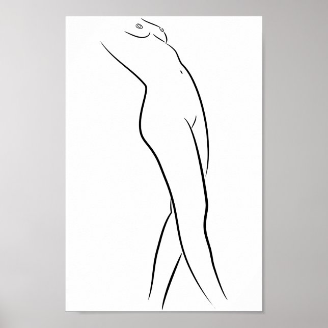 Minimalistisch Line Art Frauenkörper Moderne Illus Poster (Vorne)