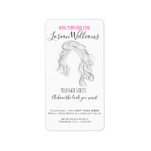 Minimalistisch Line Art Long Wavy Natural Hair Sty
