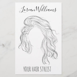 Minimalistisch Line Art Long Wavy Natural Hair Sty Flyer