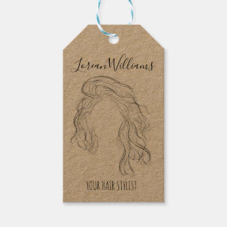 Minimalistisch Line Art Long Wavy Natural Hair Sty Geschenkanhänger