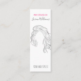 Minimalistisch Line Art Long Wavy Natural Hair Sty Mini Visitenkarte