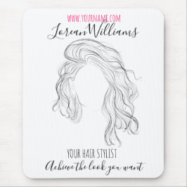 Minimalistisch Line Art Long Wavy Natural Hair Sty Mousepad