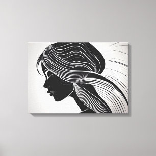 Minimalistisch Line Art Portrait Leinwanddruck