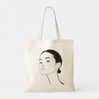 Minimalistisch Line Art Tote Bag - Chic Jeden Tag  Tragetasche
