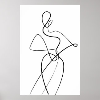 Minimalistisch Line Art Woman Poster