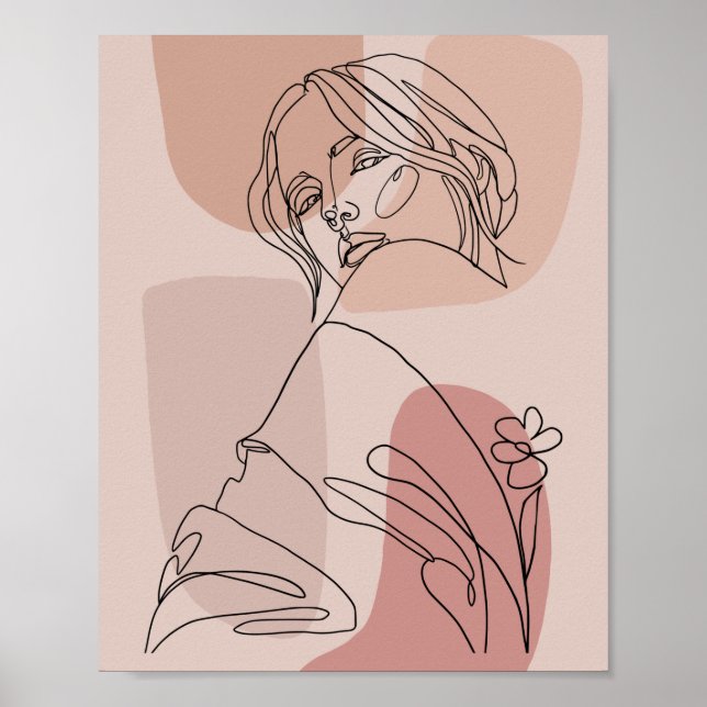 Minimalistisch Line Art Woman Zeichne Mode Art Poster (Vorne)