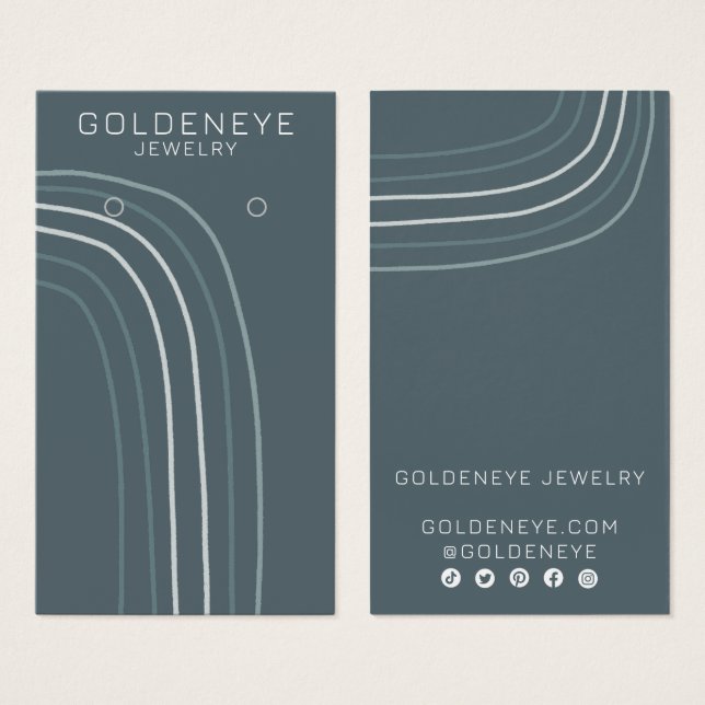 Minimalistisch Lines Chic Earring Juwelier Display (Vorne & Hinten)