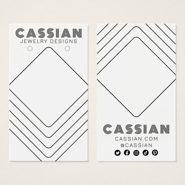 Minimalistisch Lines Cool Earring Juwelier Display (Vorne & Hinten)