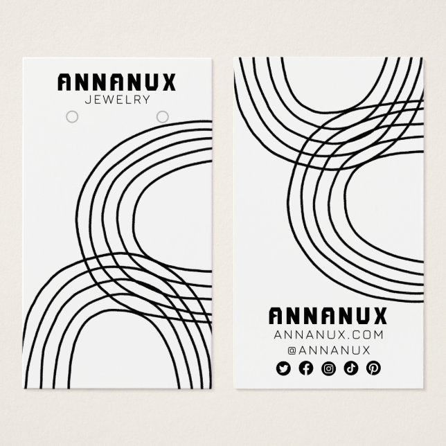 Minimalistisch Lines Cool Earring Juwelier Display (Vorne & Hinten)