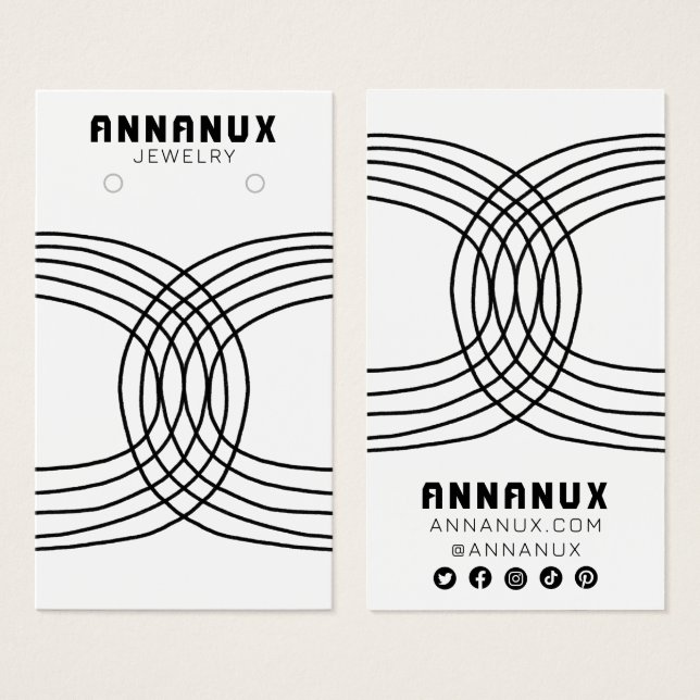 Minimalistisch Lines Cool Earring Juwelier Display (Vorne & Hinten)