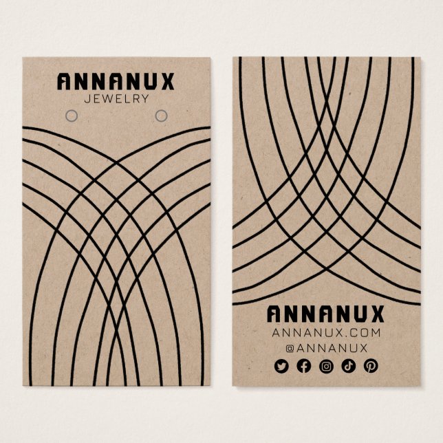 Minimalistisch Lines Earring Juwelier Display KRAF (Vorne & Hinten)