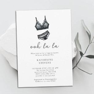 Minimalistisch Lingerie Party Ooh La La Brautparty Einladung