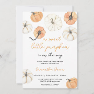 Minimalistisch Little Pumpkin Baby Dusche Einladung