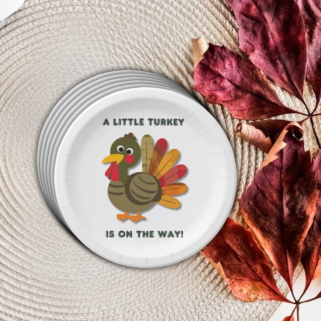 Minimalistisch Little Turkey Babydusche Pappteller (Von Creator hochgeladen)
