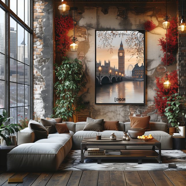 Minimalistisch London Skyline - Soft Tones British Poster (Von Creator hochgeladen)