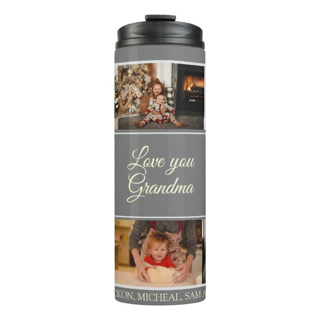 Minimalistisch Loveyou Oma Foto Thermal Tumbler Thermosbecher (Vorderseite)