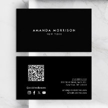 Minimalistisch Luxus Black QR Code Social Media