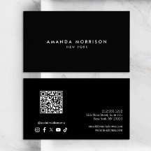 Minimalistisch Luxus Black QR Code Social Media