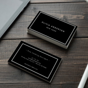Minimalistisch Luxus Boutique Black/Ivory Business Visitenkarte