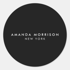 Minimalistisch Luxus Boutique Black Runder Aufkleber
