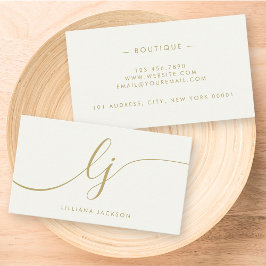 Minimalistisch Luxus Boutique Elfenbeingolden Eleg Visitenkarte