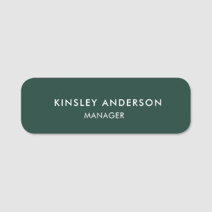 Minimalistisch Luxus Boutique Emerald Green Namensschild