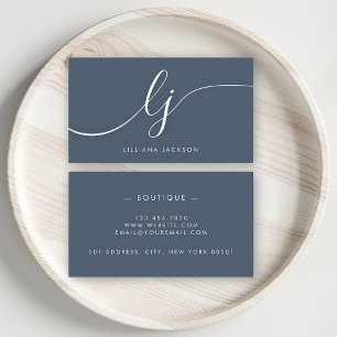 Minimalistisch Luxus Boutique Navy Blue Elfenbeins Visitenkarte