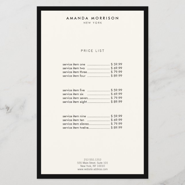 Minimalistisch Luxus Boutique Schwarz/Elfenbein Flyer (Vorne)