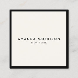Minimalistisch Luxus Boutique Schwarz/Elfenbein Quadratische Visitenkarte