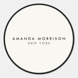 Minimalistisch Luxus Boutique Schwarz/Elfenbein Runder Aufkleber