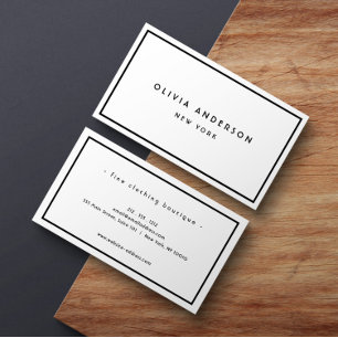 Minimalistisch Luxus Boutique Schwarz/Elfenbein Visitenkarte