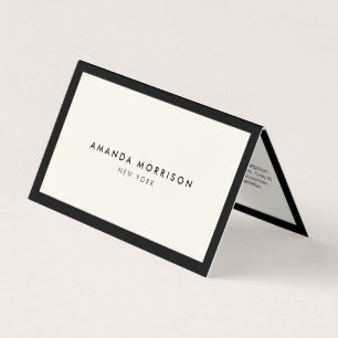 Minimalistisch Luxus Boutique Schwarz/Elfenbein Visitenkarten