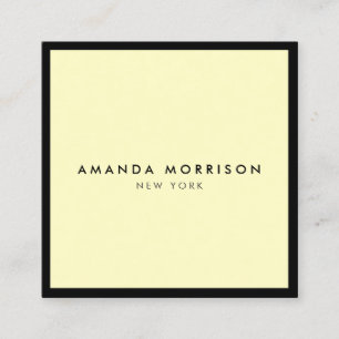 Minimalistisch Luxus Boutique Schwarz/Gelb Quadratische Visitenkarte