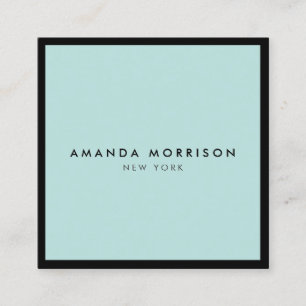 Minimalistisch Luxus Boutique Schwarz/Minze Quadratische Visitenkarte