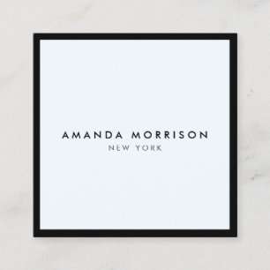 Minimalistisch Luxus Boutique Schwarz/Pastellblau Quadratische Visitenkarte