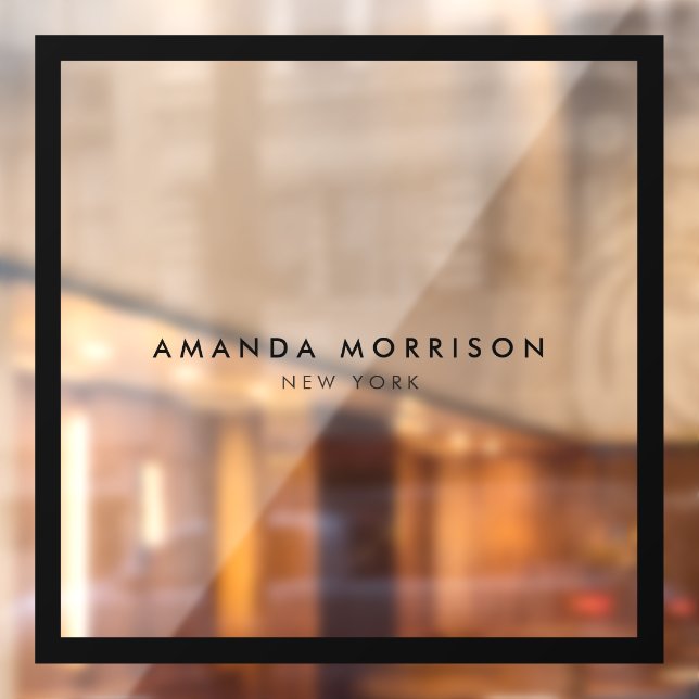 Minimalistisch Luxus Boutique Schwarz/Transparent Fensteraufkleber (Blatt 2)