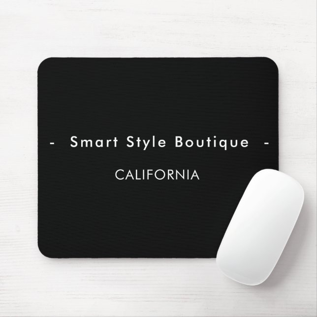 Minimalistisch Luxus Boutique Schwarz und Weiß Mousepad (Mit Mouse)