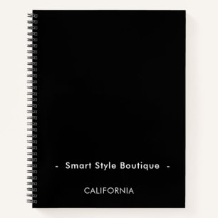Minimalistisch Luxus Boutique Schwarz und Weiß Notizbuch