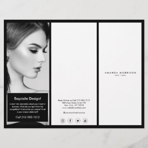 Minimalistisch Luxus Boutique Schwarz/Weiß Broschü Flyer