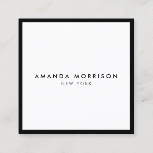Minimalistisch Luxus Boutique Schwarz/Weiß Quadratische Visitenkarte