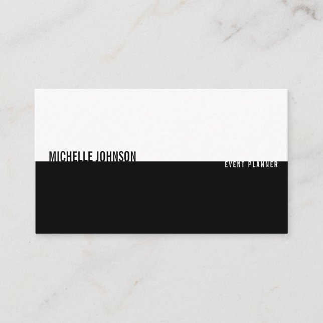 Minimalistisch Luxus Boutique Schwarz/Weiß Visitenkarte (Vorderseite)