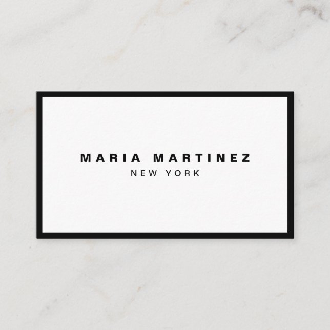 Minimalistisch Luxus Boutique Schwarz/Weiß Visitenkarte (Vorderseite)
